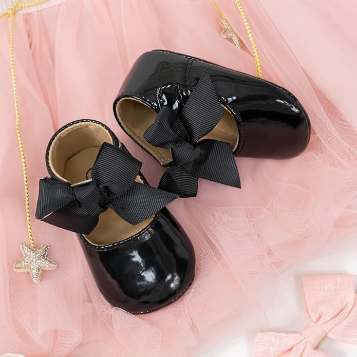 KIDSUN Infant Baby Girls Mary Jane Shoes Non-Slip Rubber Sole Ballet Slippers - Image 5