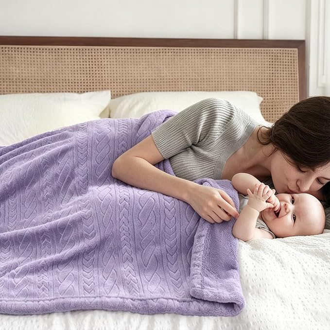 BORITAR 3D Fleece Baby Blanket for Girls 30 x 40 Inch Purple | Soft Fluffy - Image 5