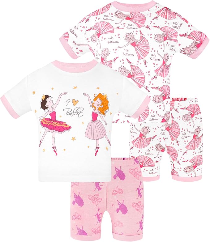 DAUGHTER QUEEN Girls Summer Pajamas Set 4 Pieces 100% Cotton Sleepwear Size 18 by DAUGHTERQUEEN