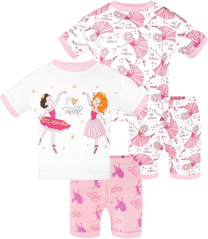 DAUGHTER QUEEN Girls Summer Pajamas Set 4 Pieces 100% Cotton Sleepwear Size 18 by DAUGHTERQUEEN