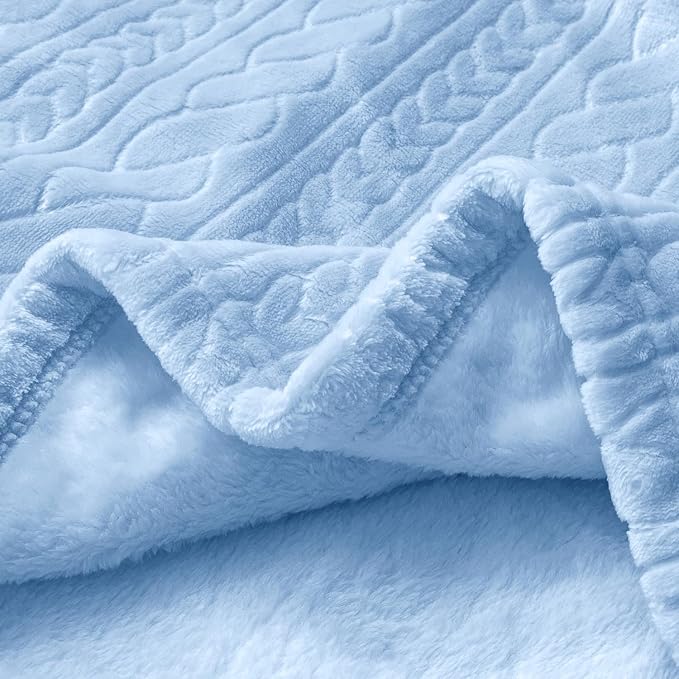 BORITAR 3D Fleece Baby Blanket for Boys 30 x 40 Inch Baby Blue | Soft Fluffy - Image 4