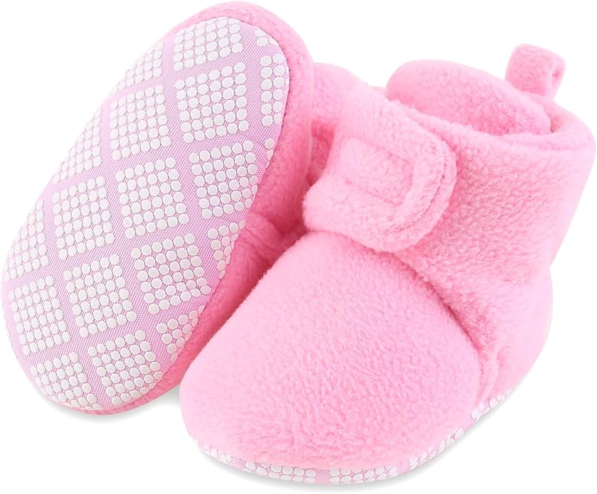 Baby Booties Fleece Unisex Non-Slip Shoes First Walkers 0-18 Months by Unknown