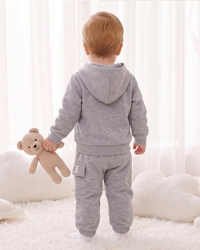 Toddler Baby Boy Clothes Long Sleeve Hoodie Sweatshirt Solid Sweatsuit Jogger - Image 4