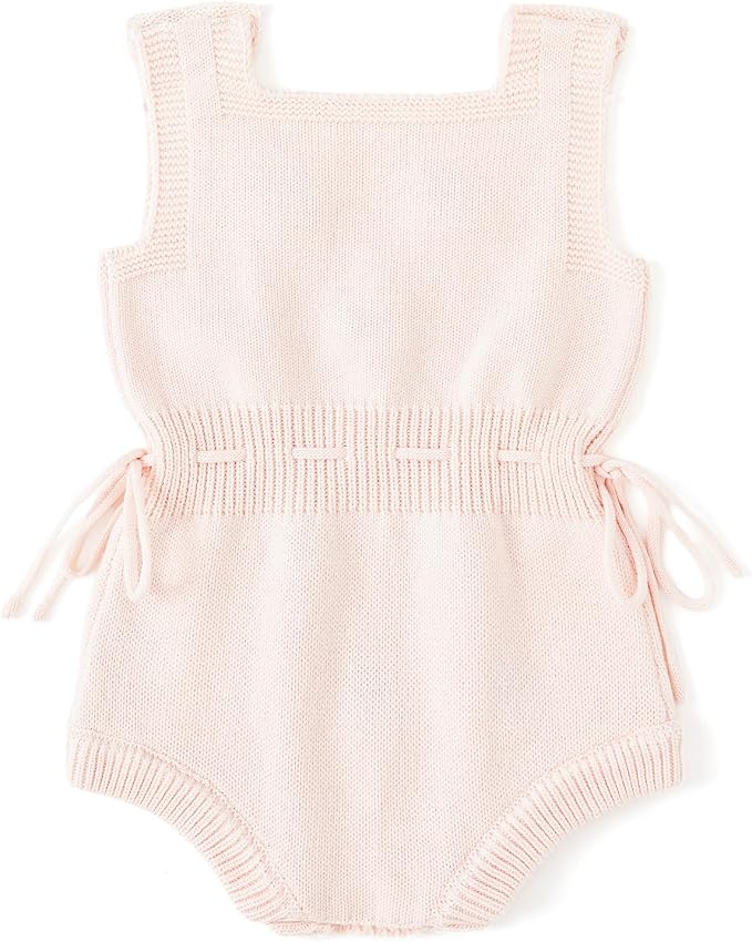 Simplee kids Baby Girl Romper, Sleeveless Pompoms Square Neck | Soft Breathable - Image 2