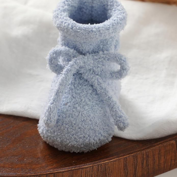 LAWKUL Cotton Baby Booties Newborn Fleece Shoes Sock - Image 6