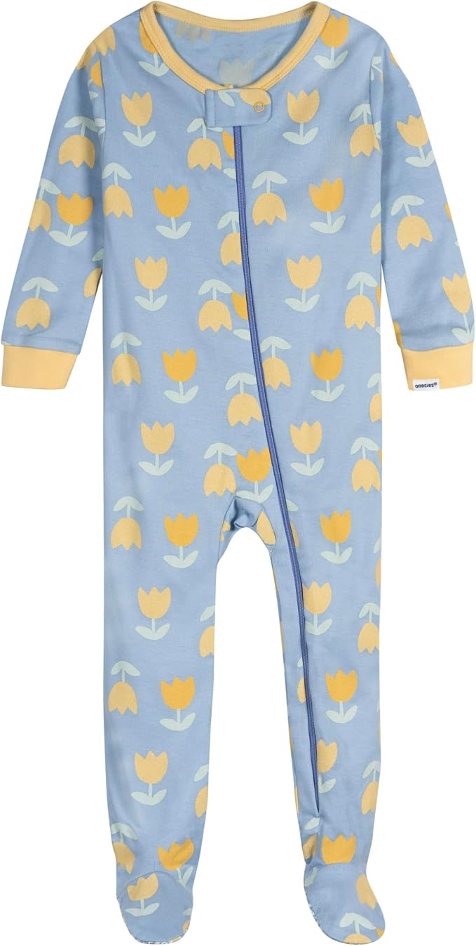 Onesies Brand Baby Girls 4-Pack Footed Pajamas - Image 3