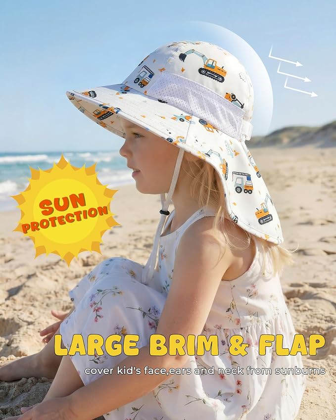 Toddler Baby Sun Hat Kids Summer Beach Essentials Adjustable Beach Hats - Image 2