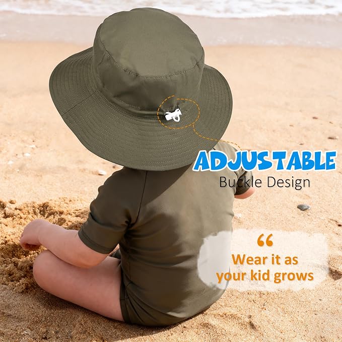 Baby Toddler Sun Hat, Boys Girls Adjustable Bucket Hat - Image 6