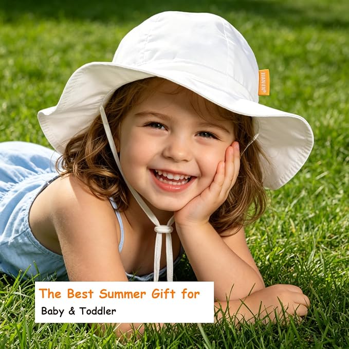Baby Girl Sun Hat with UPF 50+ Outdoor Adjustable Toddler Beach Hat with Wide - Image 2
