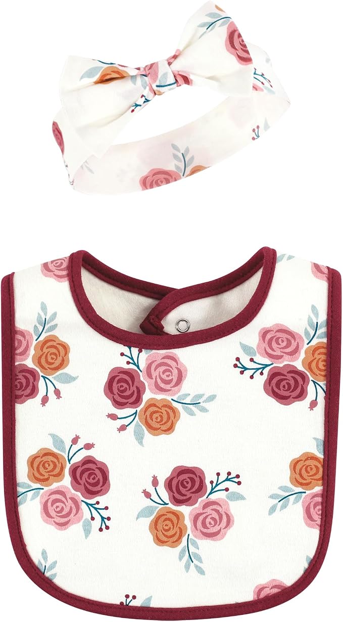 Hudson Baby Unisex Baby Cotton Bib and Headband Set - Image 3