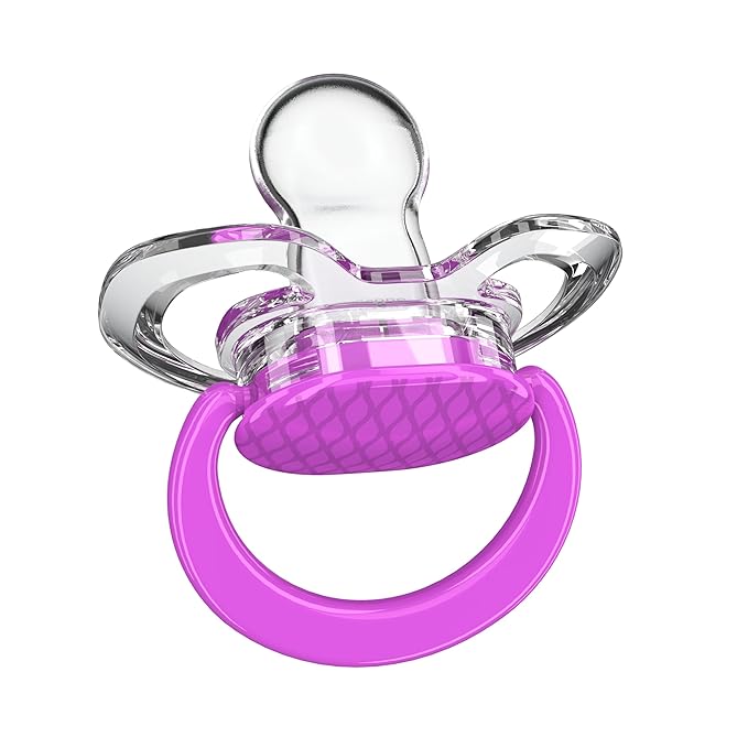 Smilo Baby Pacifier with Orthodontic Design for Healthy Dental Development - Stage 2 for Babies 3-9 Months - Pack of 3X 100% Silicone Pacifiers BPA Free - Plum Purple