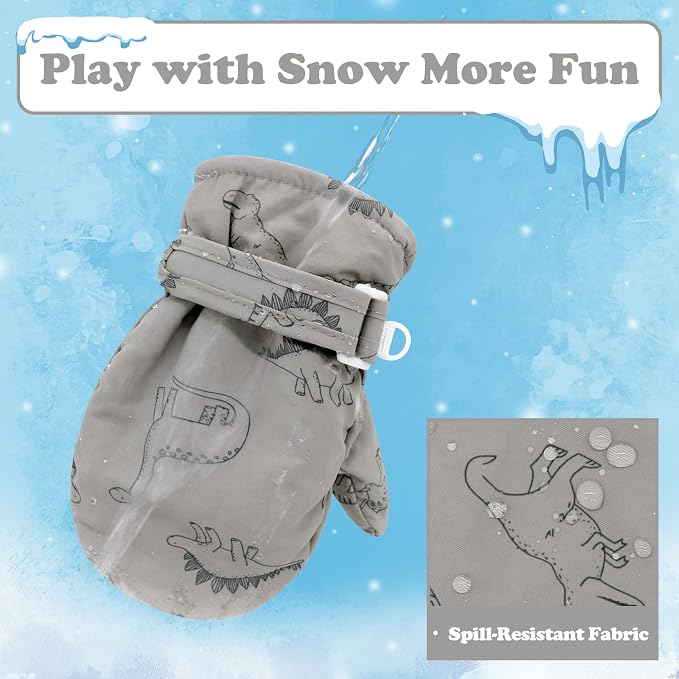 Sarfel Toddler Mittens Waterproof Toddler Gloves Baby Winter Mittens Toddler - Image 2