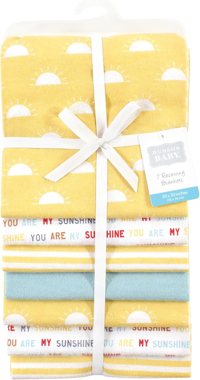 Hudson Baby Unisex Baby Cotton Poly Flannel Receiving Blankets Bundle, My - Image 2