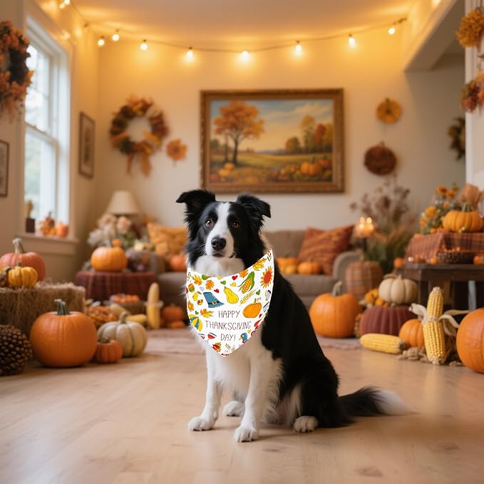 33" Holiday Dog Bandanas for Large Dogs 7 Pcs Sewing Halloween Thanksgiving - Image 5