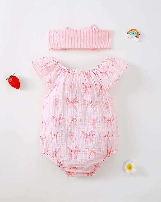 Renotemy Newborn Baby Girl Clothes Coming Home Summer Outfits Preemie-18M | - Image 4
