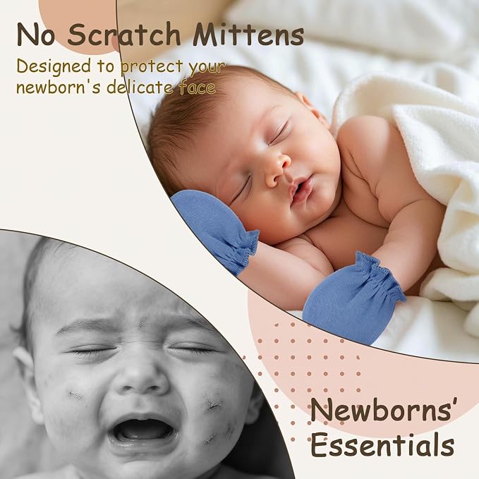 8 Pairs Baby Mittens Newborn No Scratch, Cotton Infant Gloves 0-6 Months | Soft - Image 4