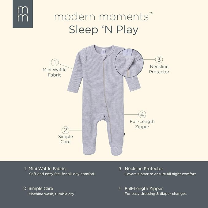 Modern Moments by Gerber Baby Mini Waffle Sleep 'N Play - Image 6