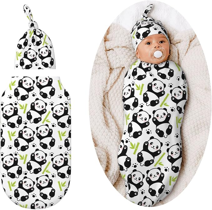Panda Swaddle Blankets Soft Receiving Blanket Baby Swaddle Wrap by Figtihw