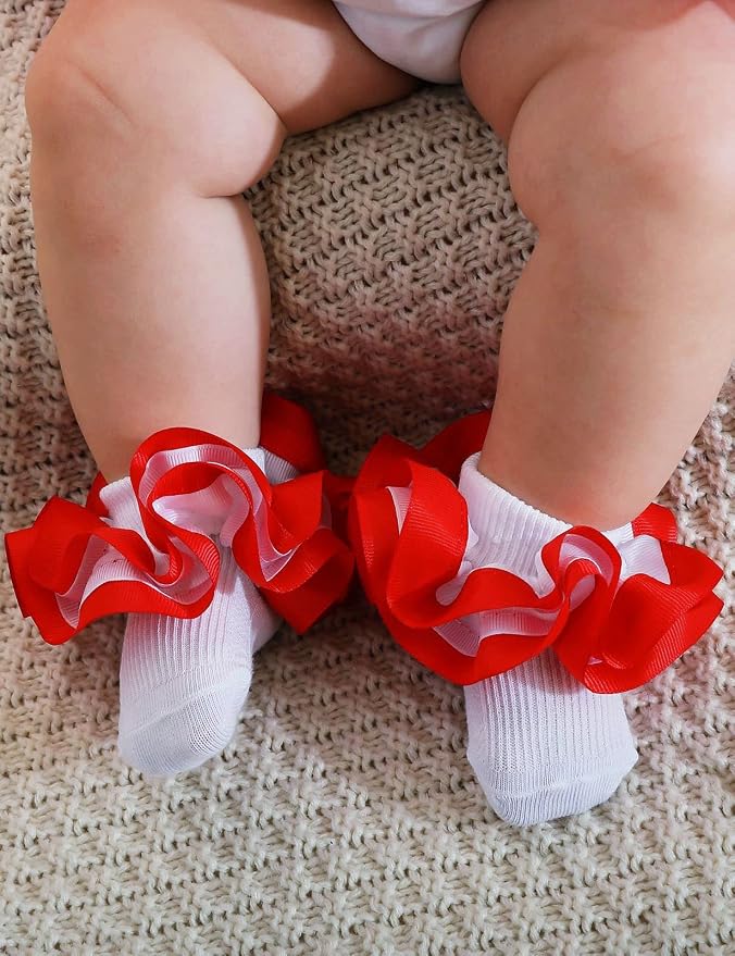 PrinceSasa Little Baby Girl Princess Lace Ruffles Socks Set - Image 3