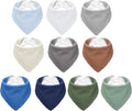 Muslin Baby Bibs,Soft Triangular Baby Bandana Drool Bibs for Baby Boy Girl,Solid Colors Bib for Drooling Teething