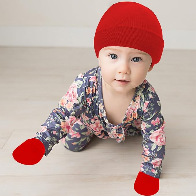 UTTPLL Newborn Hats Mittens Set Toddler Girls Boys Cotton Nursery Hospital - Image 6