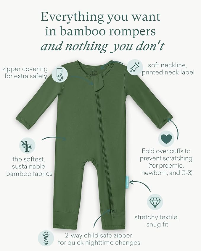 PurComfy Bamboo Viscose Baby Romper, Long Sleeve Pajmas - Image 2
