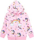 Baby Girl Zip-up Jacket Rainbow Unicorn Cotton Hoodie Sweatshirt Toddler Fall by Popshion