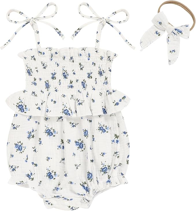 Baby Girl Romper Ruffle Newborn Girl Bodysuit Jumpsuit Baby Girl Clothes Outfit by ZOELNIC