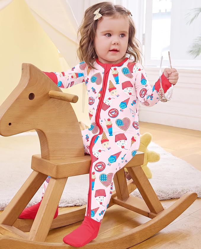 babee Reshinee Viscose Derived from Bamboo Baby Footie Pajamas Convertible - Image 5