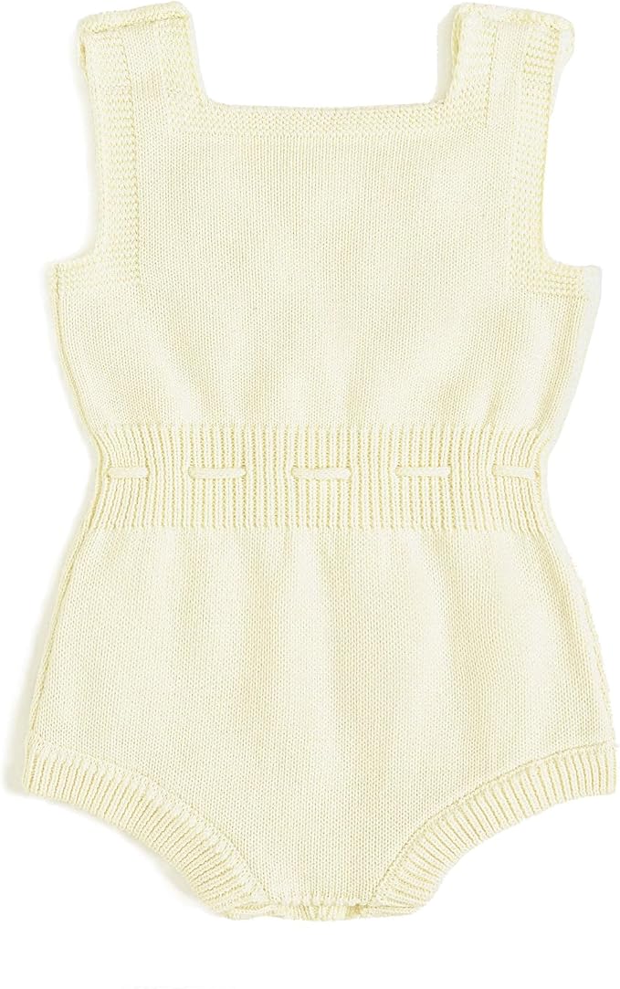 Simplee kids Baby Girl Romper, Sleeveless Pompoms Square Neck | Soft Breathable - Image 2