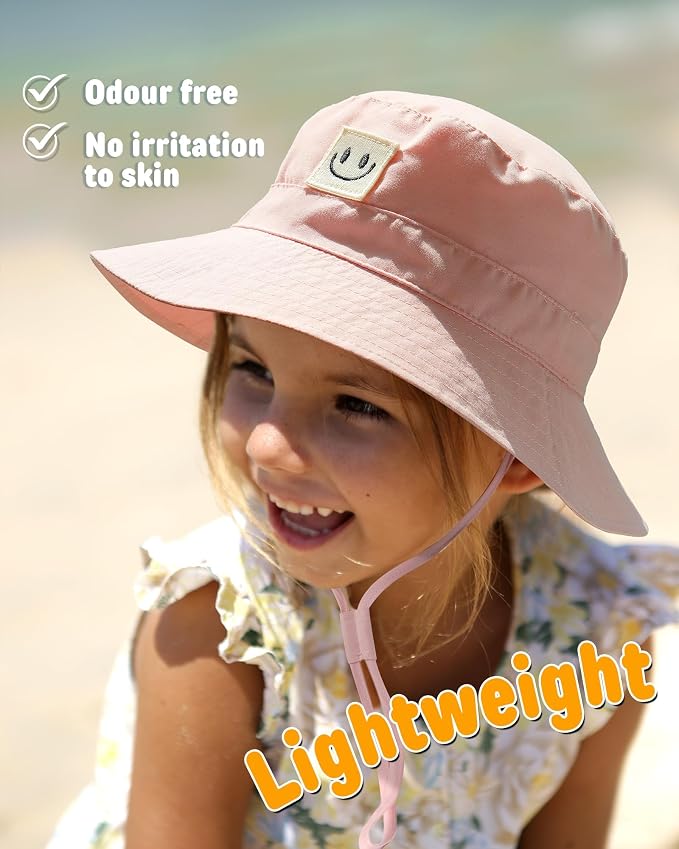 FURTALK Baby Sun Hat Toddler Bucket Hat Beach Smile Face UPF 50+ | Stays in the - Image 3