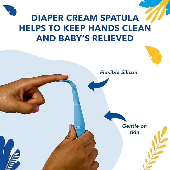 Triple Paste Diaper Rash Cream and Spatula Bundle - 8 oz Zinc Oxide Ointment and Spatula Treatment, Soothe and Prevent Rash with a Pediatrician-Recommended Hypoallergenic Formula