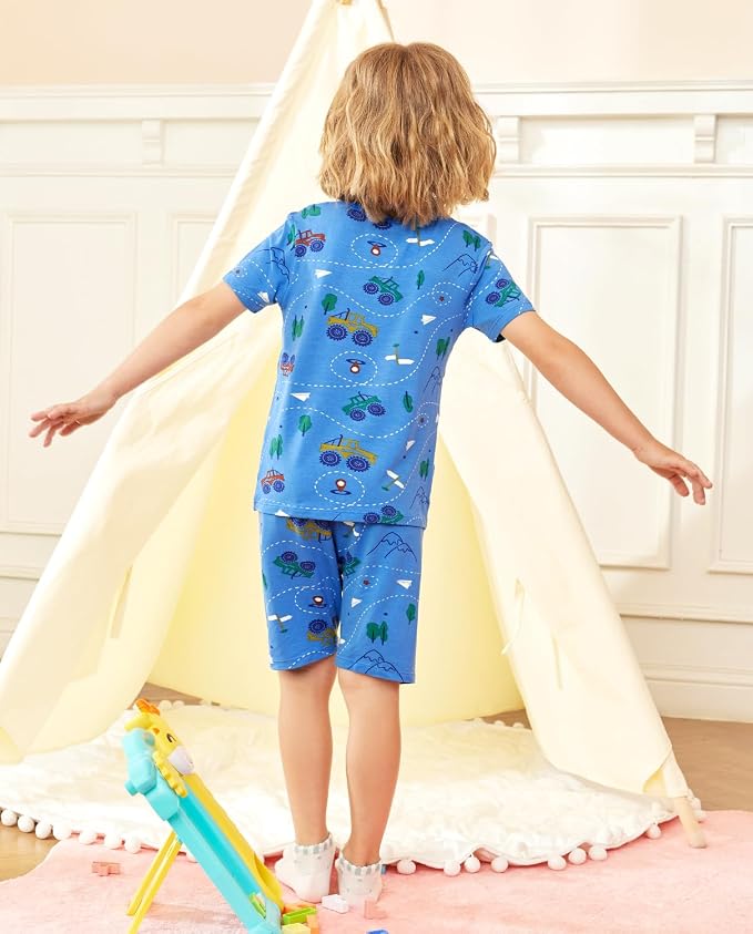babee Reshinee Bamboo Viscose Toddler Boys Pajamas Set, Short Sleeve Kids - Image 7