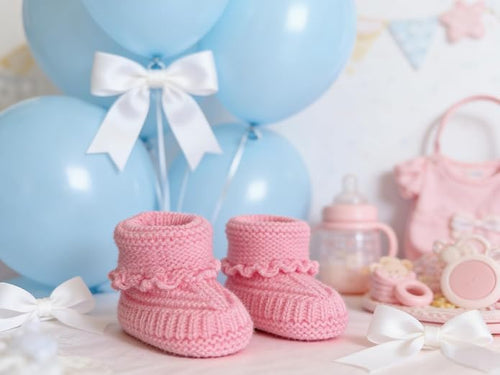 2 Pairs Baby Booties Newborn Baby Hand Crochet Knit Boots Infant Soft Cozy Warm - Image 2