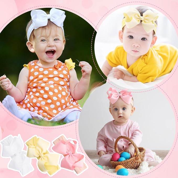 JATEBI Baby Big Bow Headband Knee High Socks Set - Image 5