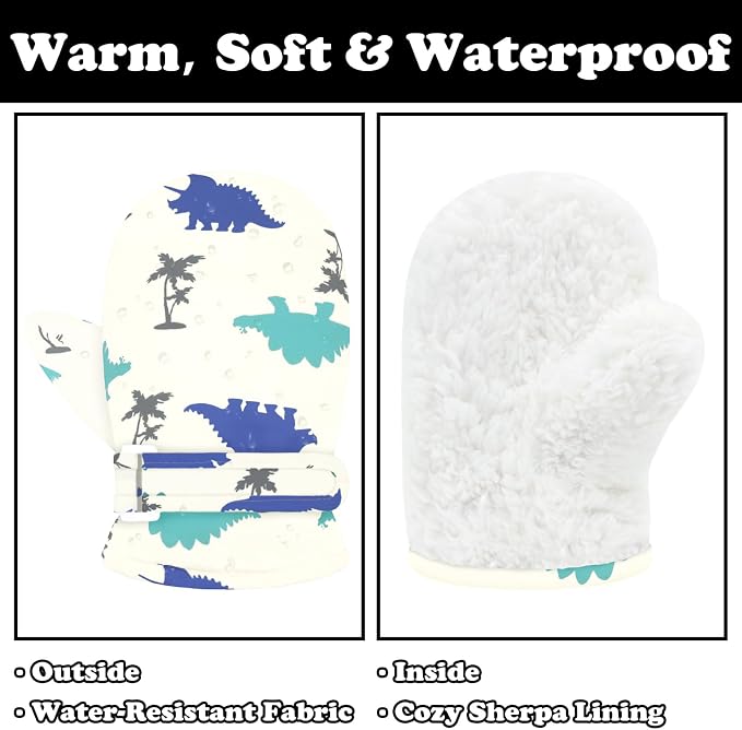 Sarfel Toddler Mittens Waterproof Toddler Gloves Baby Winter Mittens Toddler - Image 2