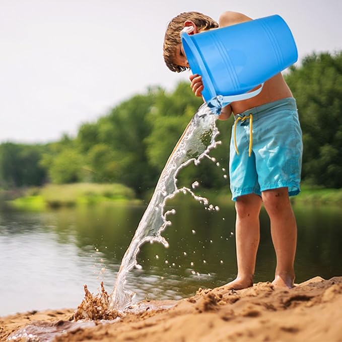 Holady 8 Inch Large Sand Beach Buckets Pail,Sand Bucket Water Bucket for Beach Fun Great Summer Party Accessory