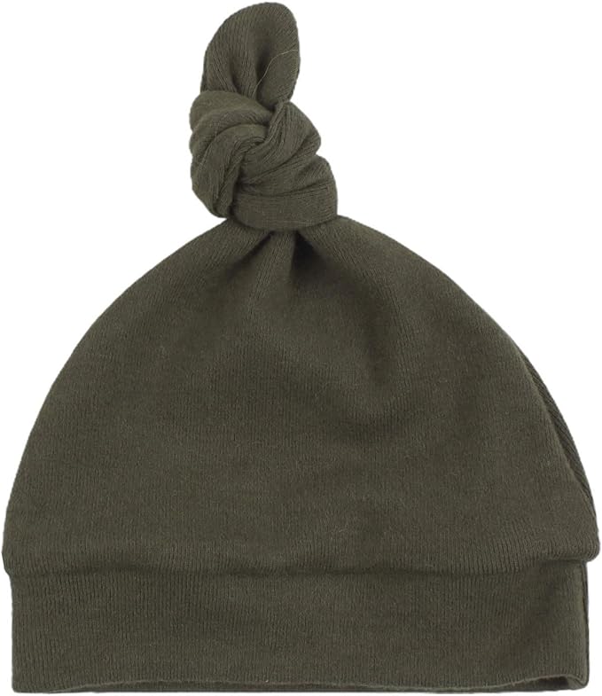 JANGANNSA Newborn Baby Hat Infant Baby Boys Beanie Top Knot Stretchy Hats for Girls 100% Organic Cotton