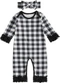 Newborn Baby Girl Clothes Jumpsuit Ruffle Romper Bodysuit Pants Headband by Ursobutegl