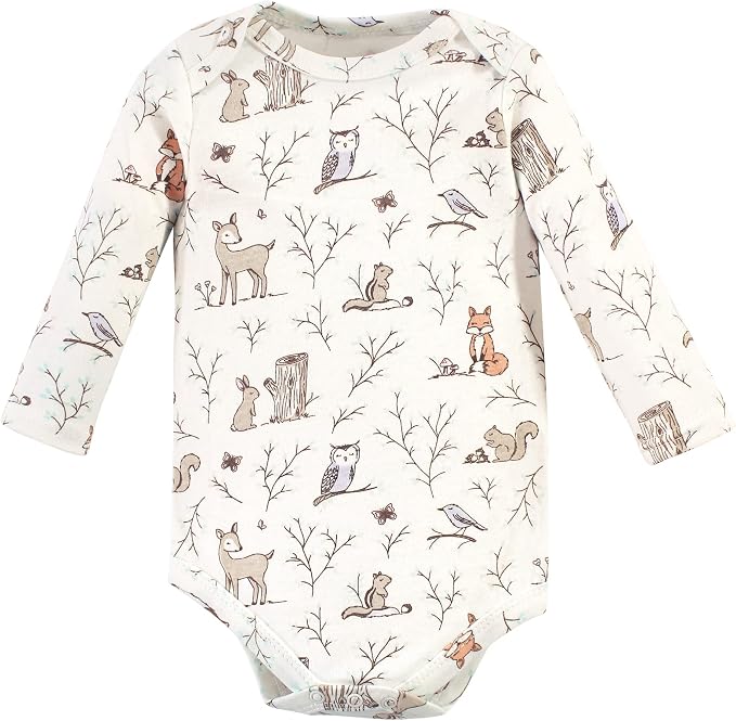 Hudson Baby Baby Girls' Cotton Long-sleeve Bodysuits 3-pack - Image 5