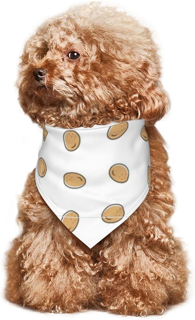 Baked Potato with Legs Dog Bandana, Funny Washable Triangle Bibs Scarf - Image 7