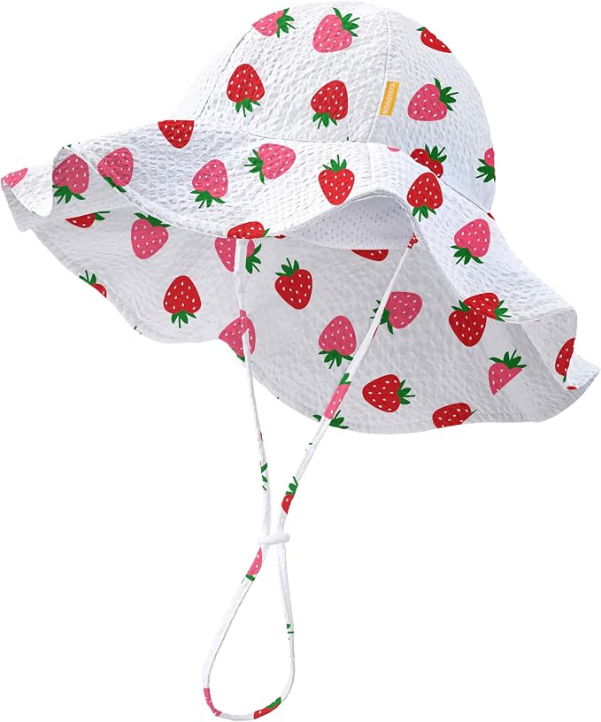 HONGTEYA Baby Sun Hat Wide Brim Adjustable Toddler Beach Bucket Hat | Soft by HONGTEYA
