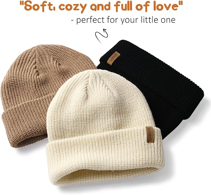 DANMY Infant Toddler Beanie Kint Hat Baby Boys Girls Beanies Kids Winter Hats - Image 3