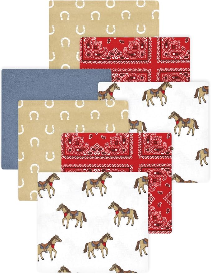 Little Treasure Hudson Baby Cotton Poly Flannel Receiving Blankets Multipack by HudsonBaby