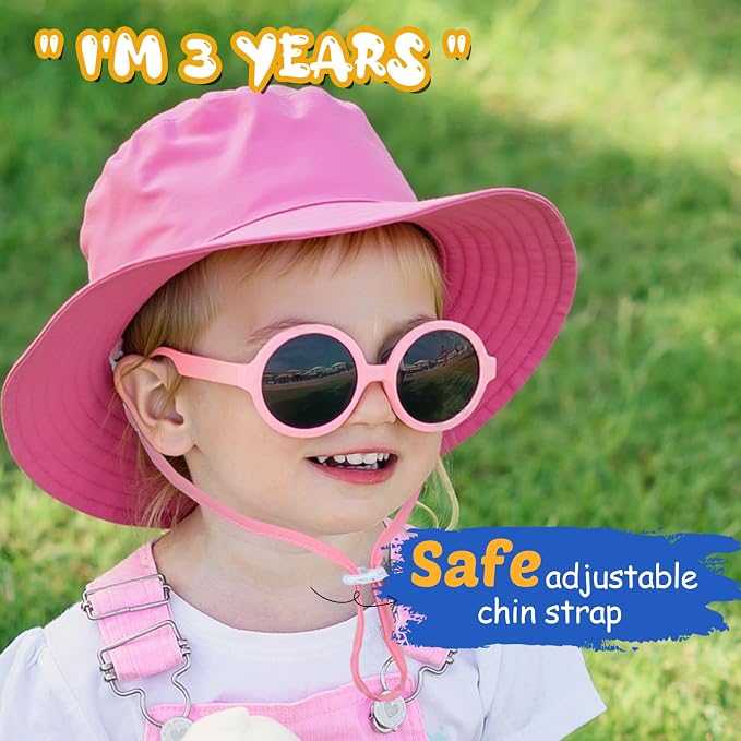 Baby Sun Hat Kids Summer Sun Protection Toddler Bucket Hat Wide Brim Adjustable - Image 5