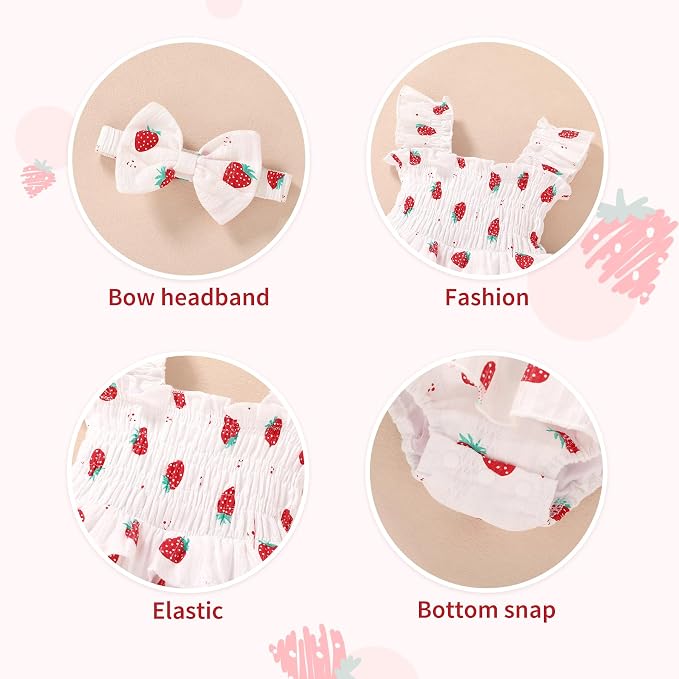 YOUNGER TREE Baby Girl Clothes Ruffle Romper Boho Dress Summer Cake Smash - Image 4