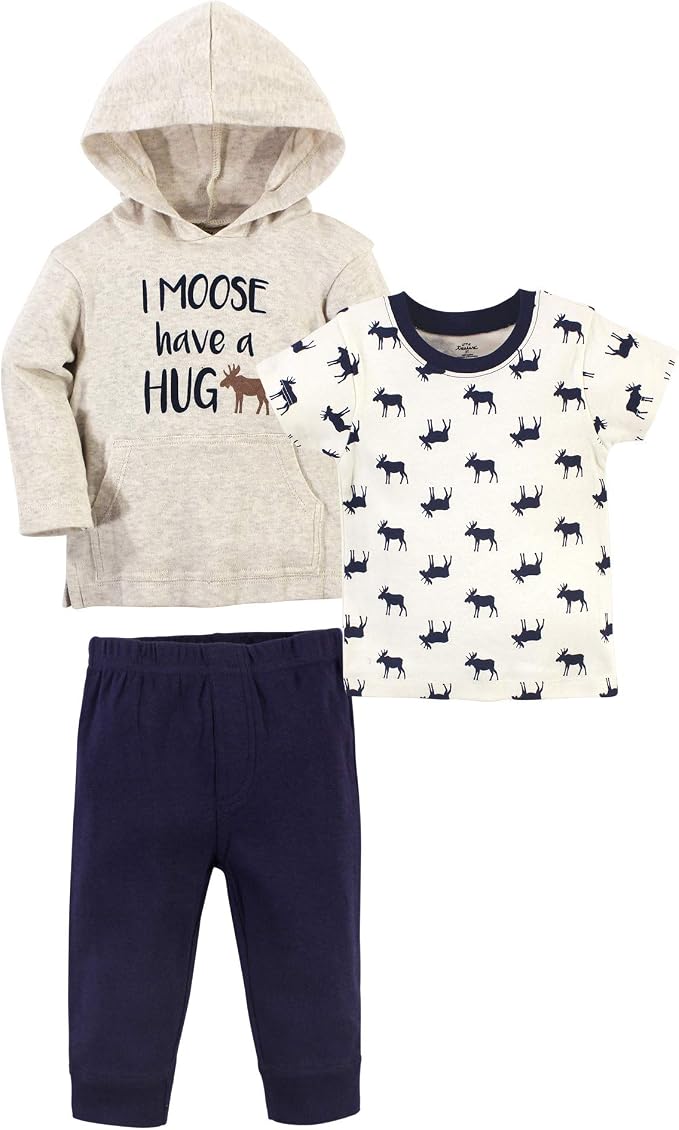 Little Treasure Baby Hoodie, Bodysuit Or Tee Top, and Pant Set by Little+Treasure
