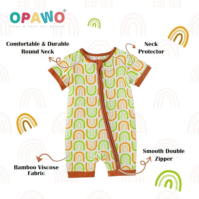 OPAWO Bamboo Sleepers for Baby Boy Pajamas Bamboo Pajamas Baby Romper 0-24M | 2 - Image 3