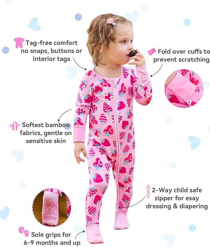 babee Reshinee Viscose Derived from Bamboo Baby Footie Pajamas Convertible - Image 2