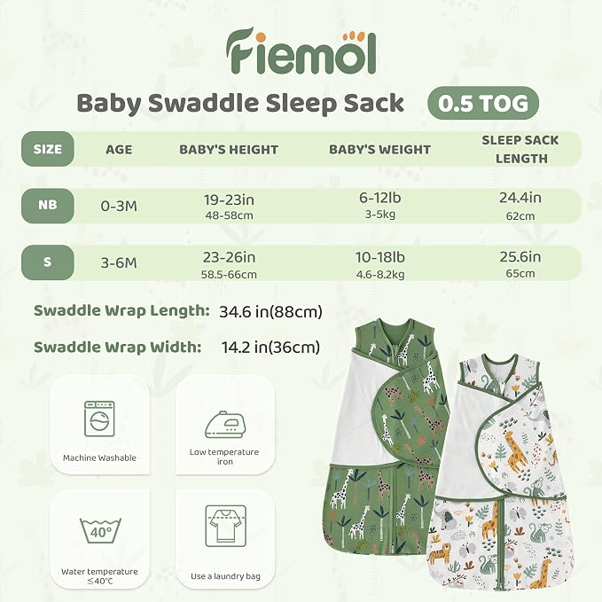 Baby Swaddle Sleep Sack 3-6 Months, Cotton Swaddles - Image 8